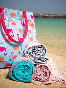 Aruba blue Flamingo tote - Let's Beach