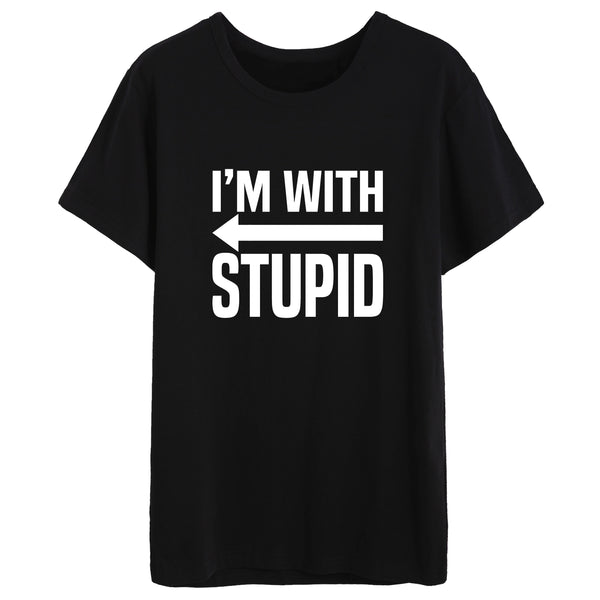 I'm With Stupid (Arrow Points To The Right) T-shirt for Women - Let's Beach