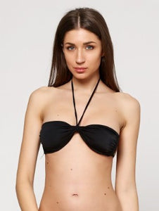 Black Bandeau Over-Neck Bikini Top - Let's Beach