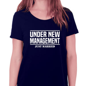Under New Management Just Married T-shirt for Women - Let's Beach