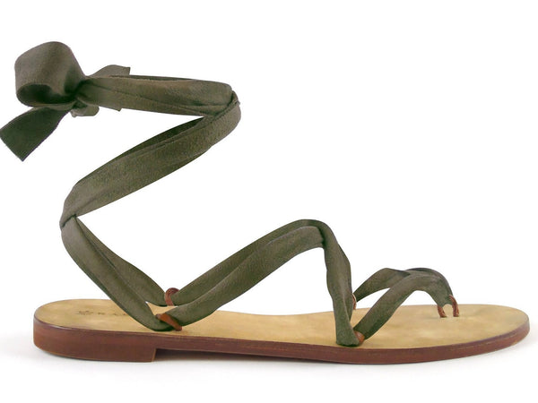 Suede Army Green Ribbon - Let's Beach