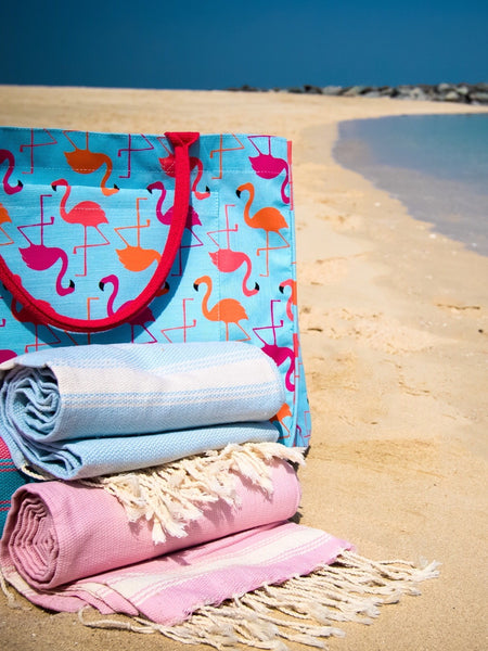 Aruba blue Flamingo tote - Let's Beach